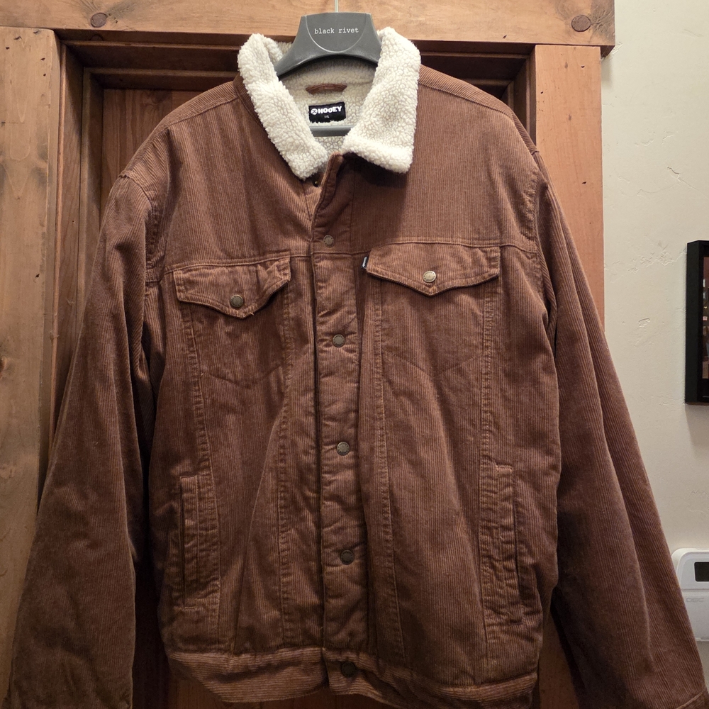 Hooey Brown Corduroy Jacket with Sherpa Collar